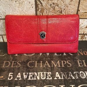 Renoir KumKang Red Leather Checkbook Wallet